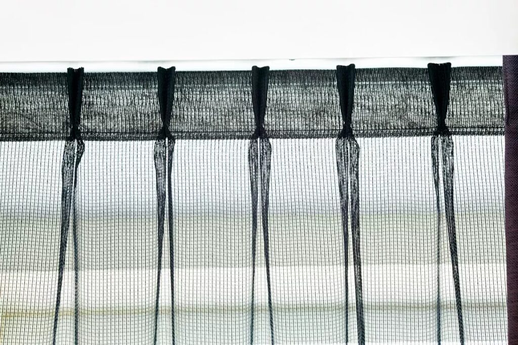 firanka uszyta na fleksach