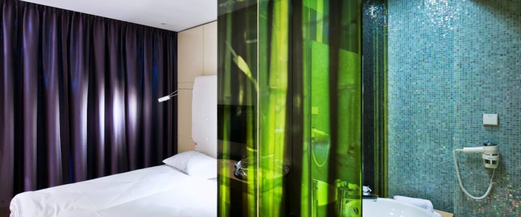 zasłony zaciemniające z atestem trudnopalności w hotelu